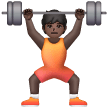 Person Lifting Weights: Dark Skin Tone on Samsung