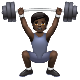 Person Lifting Weights: Dark Skin Tone on WhatsApp