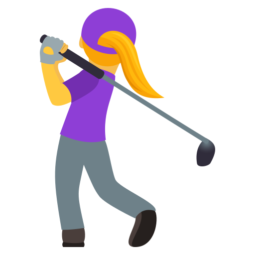 Woman Golfing on JoyPixels