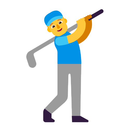 Man Golfing on Microsoft Fluent