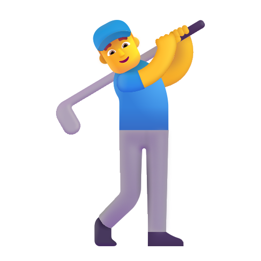Man Golfing on Microsoft 3D
