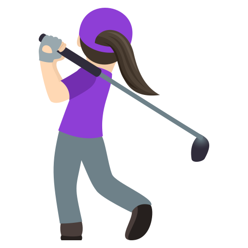 Woman Golfing: Light Skin Tone on JoyPixels