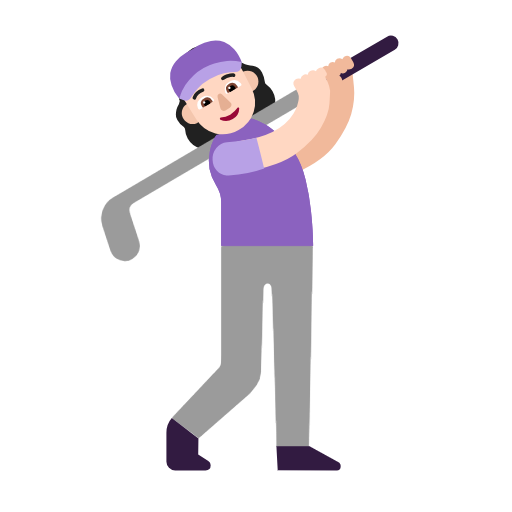 Woman Golfing: Light Skin Tone on Microsoft Fluent