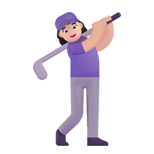Woman Golfing: Light Skin Tone on Microsoft 3D