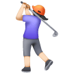 Woman Golfing: Light Skin Tone on Samsung