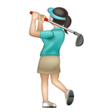 Woman Golfing: Light Skin Tone on WhatsApp