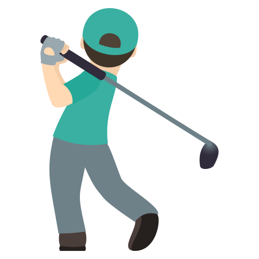 Man Golfing: Light Skin Tone on JoyPixels