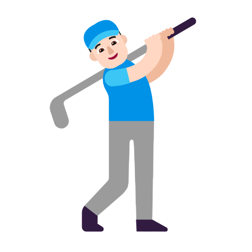 Man Golfing: Light Skin Tone on Microsoft Fluent