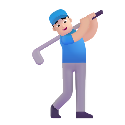 Man Golfing: Light Skin Tone on Microsoft 3D
