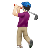 Man Golfing: Light Skin Tone on WhatsApp