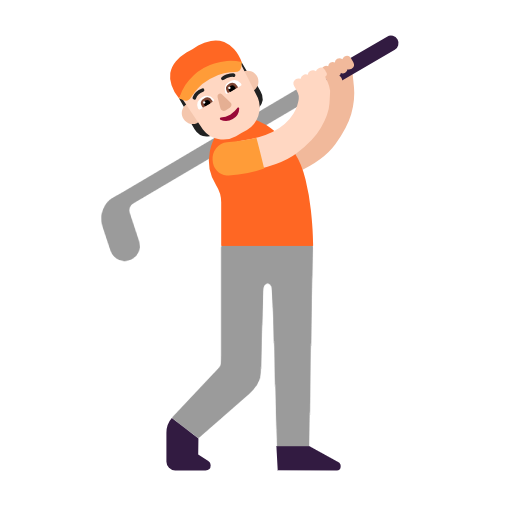 Person Golfing: Light Skin Tone on Microsoft Fluent