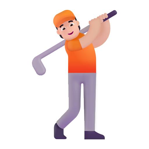 Person Golfing: Light Skin Tone on Microsoft 3D