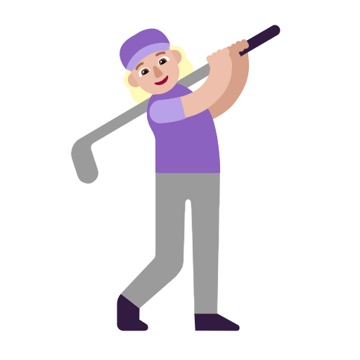 Woman Golfing: Medium-Light Skin Tone on Microsoft Fluent