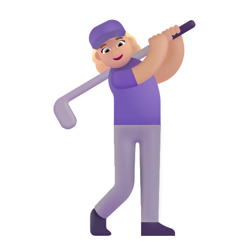 Woman Golfing: Medium-Light Skin Tone on Microsoft 3D