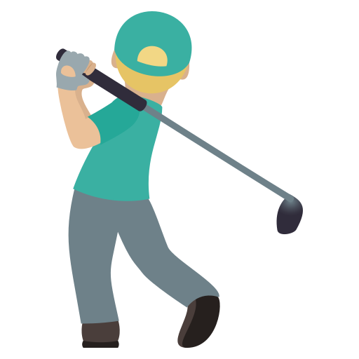 Man Golfing: Medium-Light Skin Tone on JoyPixels