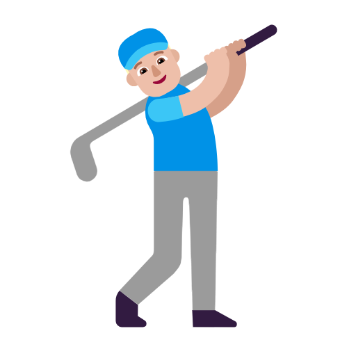 Man Golfing: Medium-Light Skin Tone on Microsoft Fluent