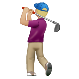 Man Golfing: Medium-Light Skin Tone on WhatsApp