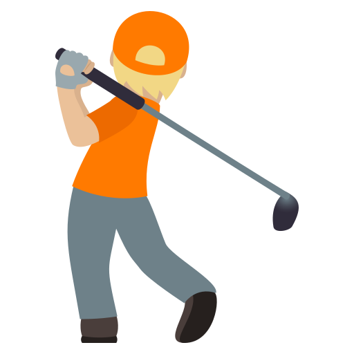 Person Golfing: Medium-Light Skin Tone on JoyPixels