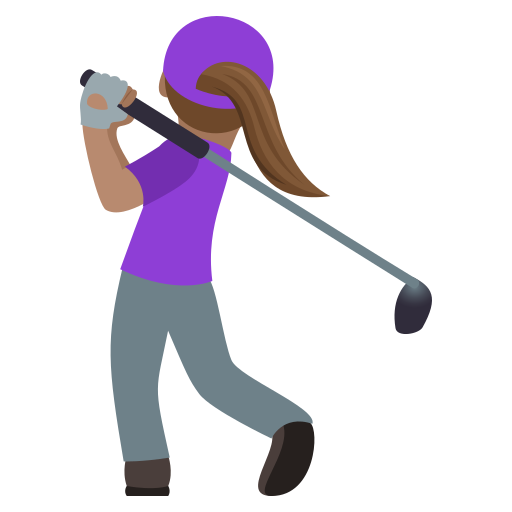 Woman Golfing: Medium Skin Tone on JoyPixels