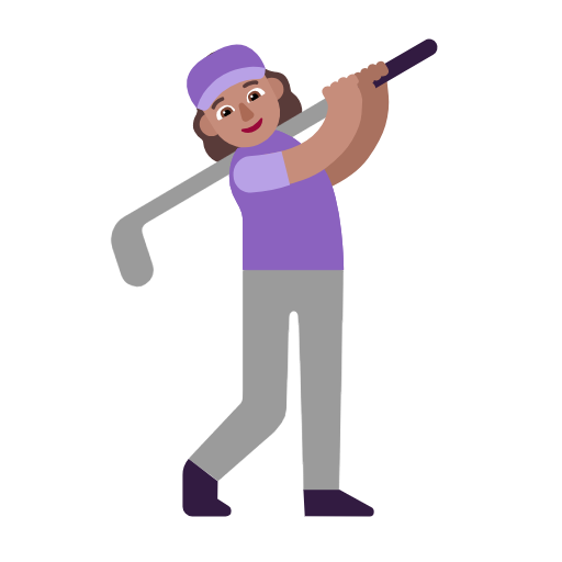Woman Golfing: Medium Skin Tone on Microsoft Fluent