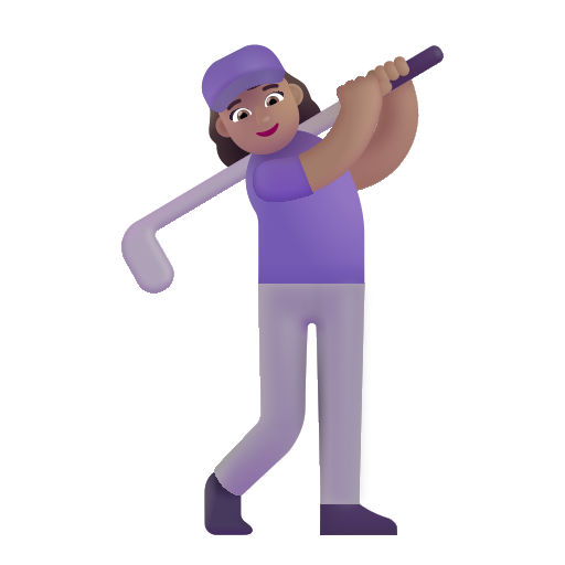 Woman Golfing: Medium Skin Tone on Microsoft 3D