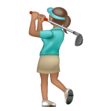 Woman Golfing: Medium Skin Tone on WhatsApp