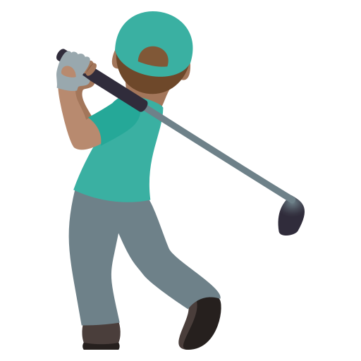 Man Golfing: Medium Skin Tone on JoyPixels