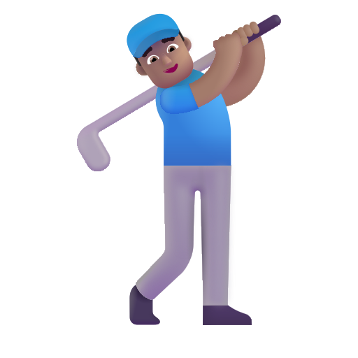 Man Golfing: Medium Skin Tone on Microsoft 3D