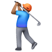 Man Golfing: Medium Skin Tone on Samsung
