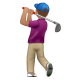 Man Golfing: Medium Skin Tone on WhatsApp