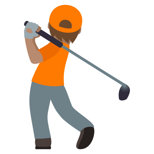 Person Golfing: Medium Skin Tone on JoyPixels