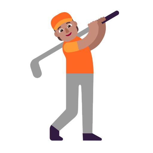 Person Golfing: Medium Skin Tone on Microsoft Fluent