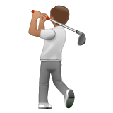 Person Golfing: Medium Skin Tone on WhatsApp