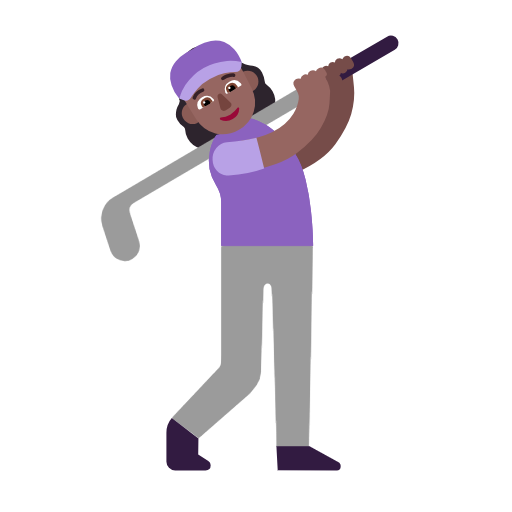 Woman Golfing: Medium-Dark Skin Tone on Microsoft Fluent