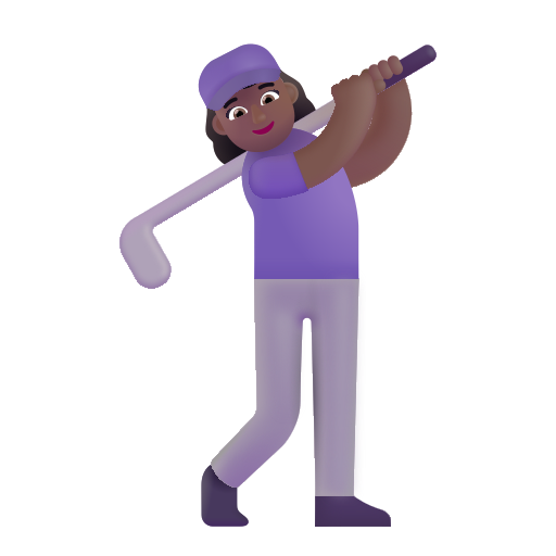 Woman Golfing: Medium-Dark Skin Tone on Microsoft 3D