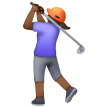 Woman Golfing: Medium-Dark Skin Tone on Samsung