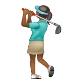 Woman Golfing: Medium-Dark Skin Tone on WhatsApp