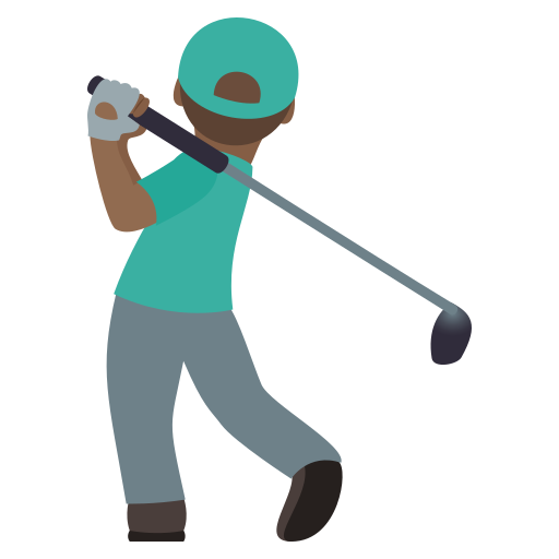Man Golfing: Medium-Dark Skin Tone on JoyPixels