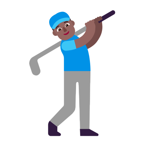 Man Golfing: Medium-Dark Skin Tone on Microsoft Fluent