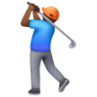 Man Golfing: Medium-Dark Skin Tone on Samsung