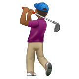 Man Golfing: Medium-Dark Skin Tone on WhatsApp