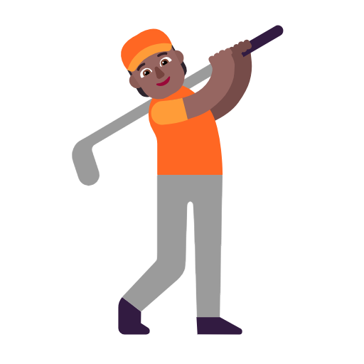 Person Golfing: Medium-Dark Skin Tone on Microsoft Fluent