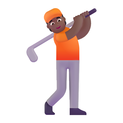 Person Golfing: Medium-Dark Skin Tone on Microsoft 3D
