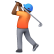 Person Golfing: Medium-Dark Skin Tone on Samsung