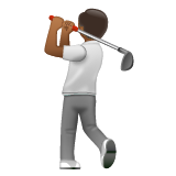 Person Golfing: Medium-Dark Skin Tone on WhatsApp