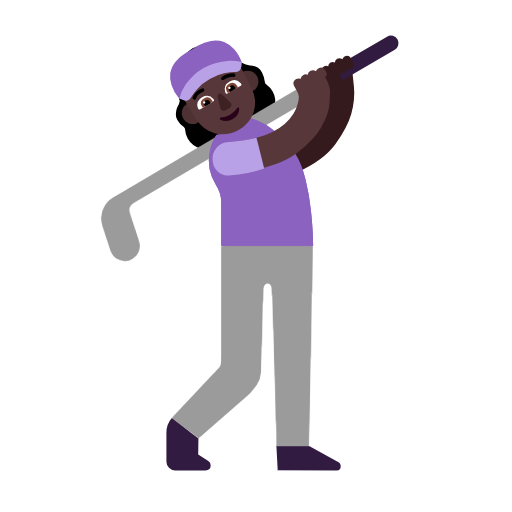 Woman Golfing: Dark Skin Tone on Microsoft Fluent