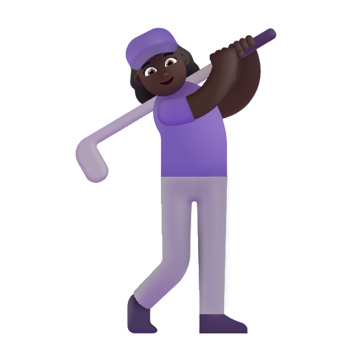 Woman Golfing: Dark Skin Tone on Microsoft 3D