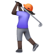 Woman Golfing: Dark Skin Tone on Samsung