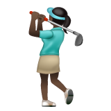 Woman Golfing: Dark Skin Tone on WhatsApp
