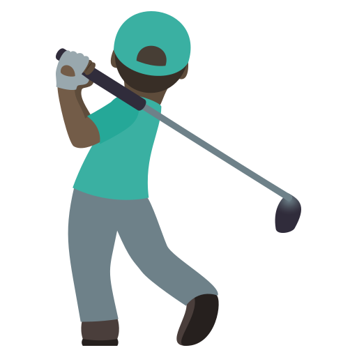 Man Golfing: Dark Skin Tone on JoyPixels